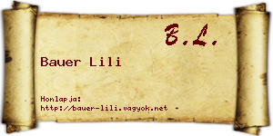 Bauer Lili névjegykártya