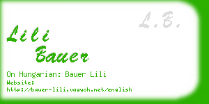 lili bauer business card